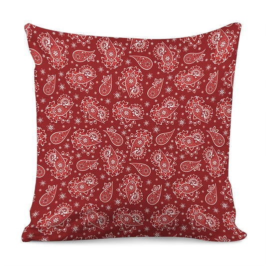 Red Paisley Pattern Print Pillow Cover