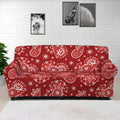 Red Paisley Pattern Print Sofa Cover