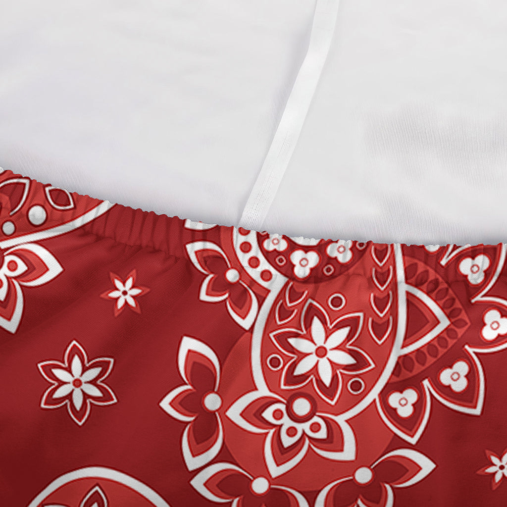 Red Paisley Pattern Print Sofa Cover