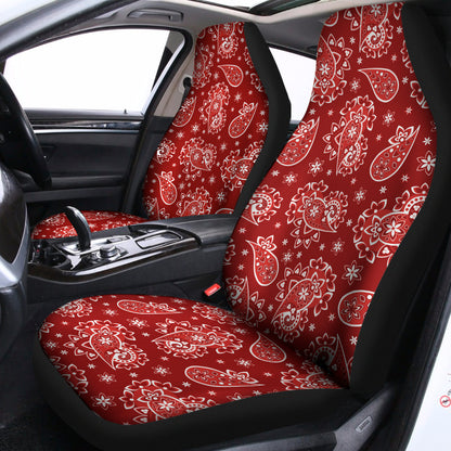 Red Paisley Pattern Print Universal Fit Car Seat Covers