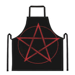 Red Pentagram Symbol Print Apron