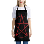 Red Pentagram Symbol Print Apron