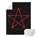 Red Pentagram Symbol Print Blanket