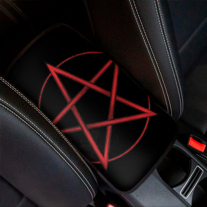 Red Pentagram Symbol Print Car Center Console Cover