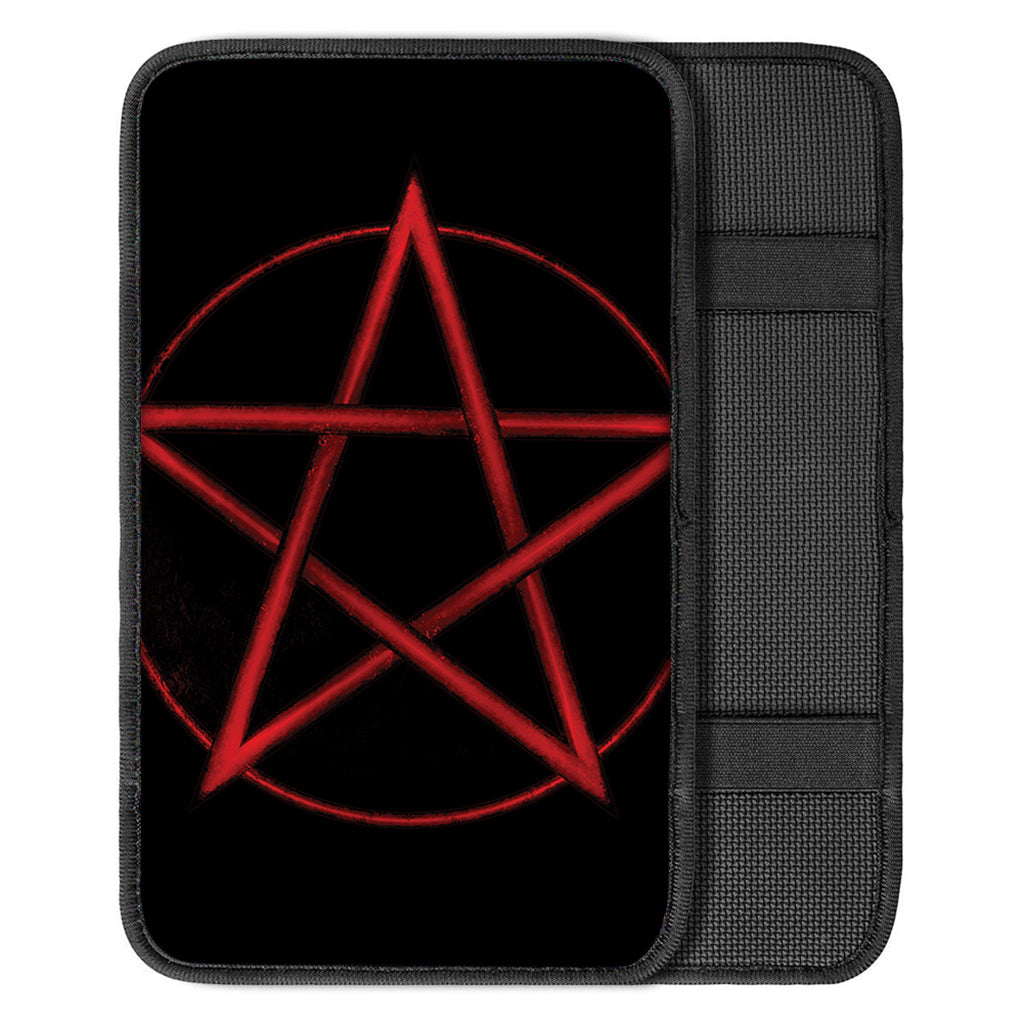 Red Pentagram Symbol Print Car Center Console Cover