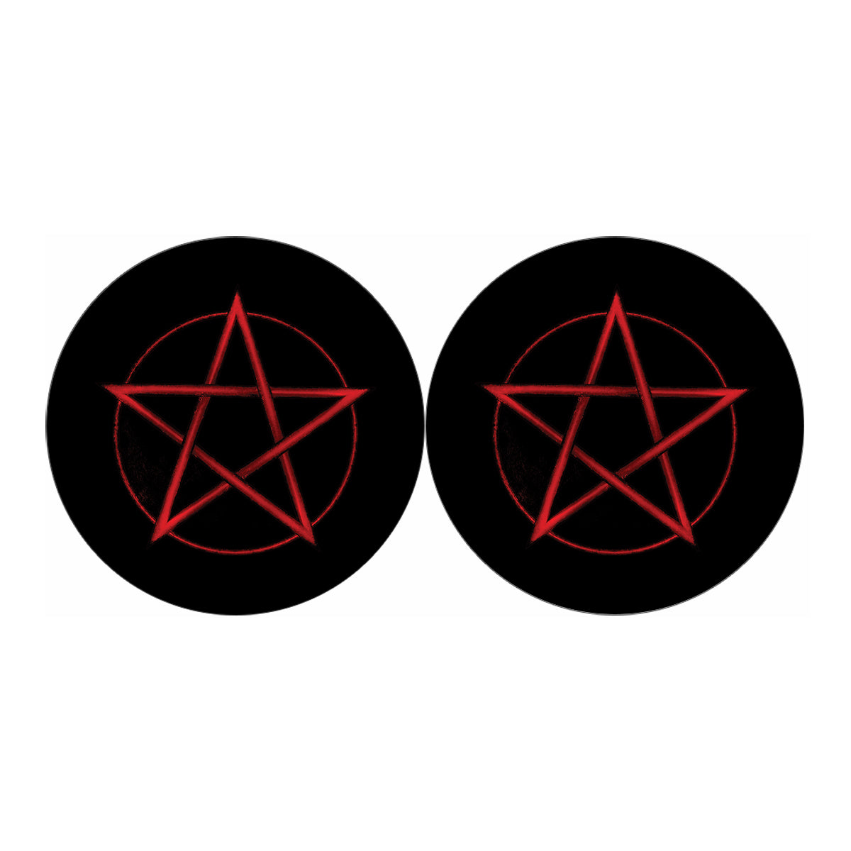 Red Pentagram Symbol Print Car Coasters