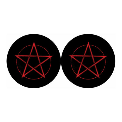 Red Pentagram Symbol Print Car Coasters