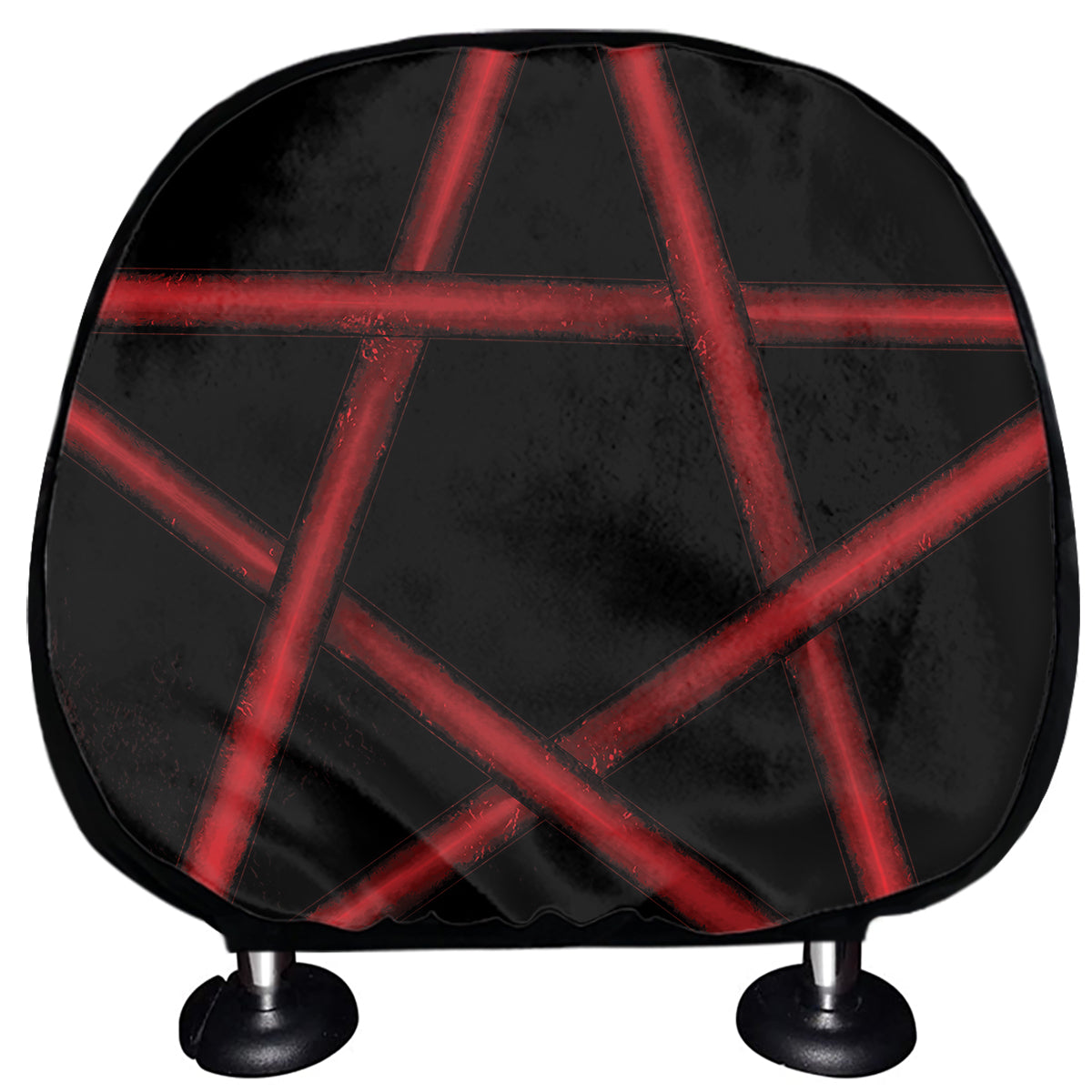 Red Pentagram Symbol Print Car Headrest Covers