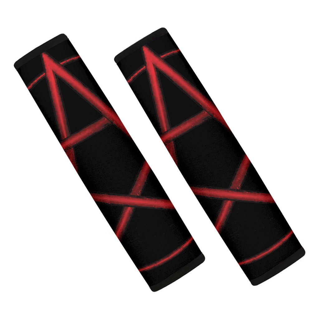 Red Pentagram Symbol Print Car Seat Belt Covers