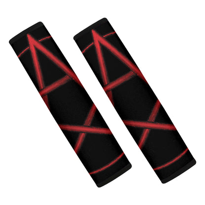 Red Pentagram Symbol Print Car Seat Belt Covers