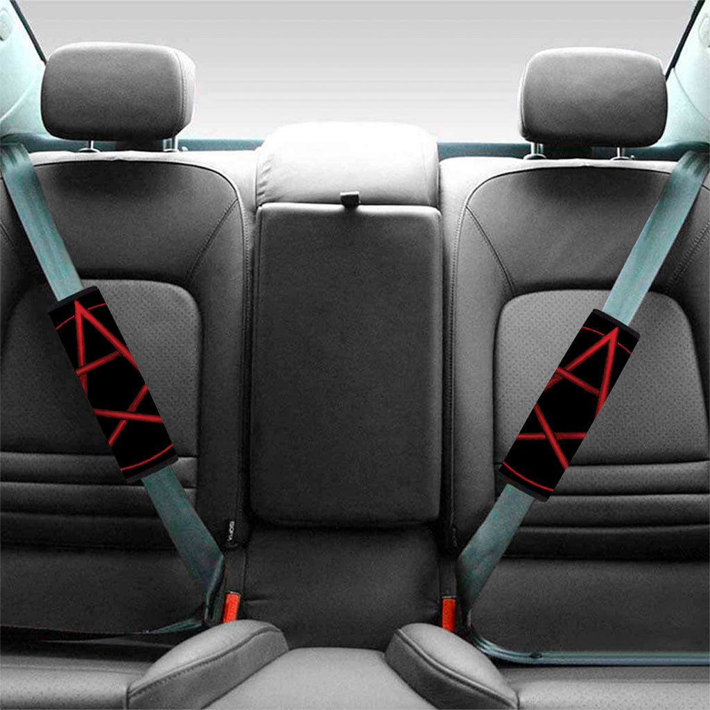 Red Pentagram Symbol Print Car Seat Belt Covers
