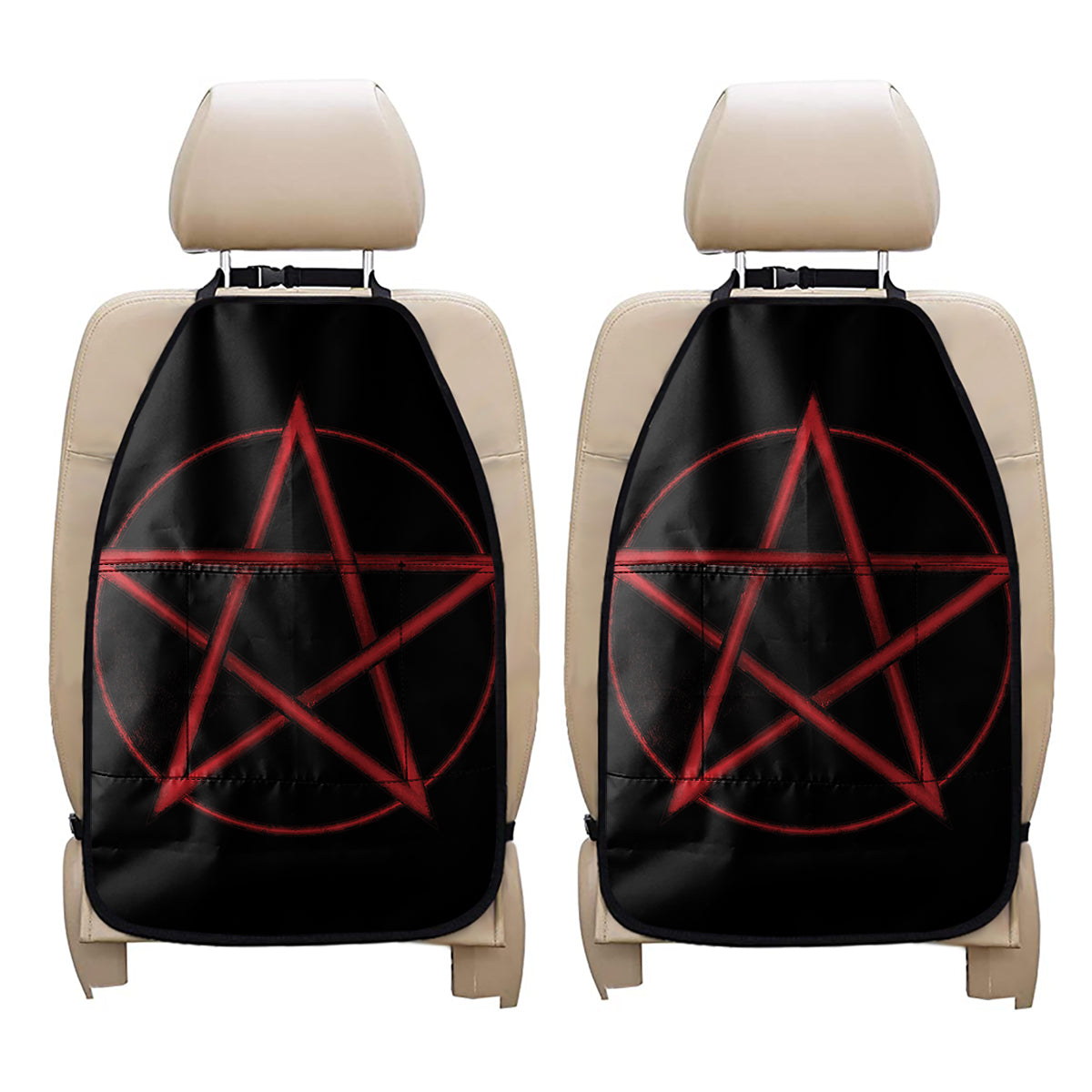 Red Pentagram Symbol Print Car Seat Organizers