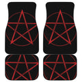 Red Pentagram Symbol Print Front and Back Car Floor Mats