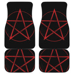 Red Pentagram Symbol Print Front and Back Car Floor Mats