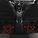 Red Pentagram Symbol Print Front and Back Car Floor Mats