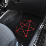Red Pentagram Symbol Print Front and Back Car Floor Mats