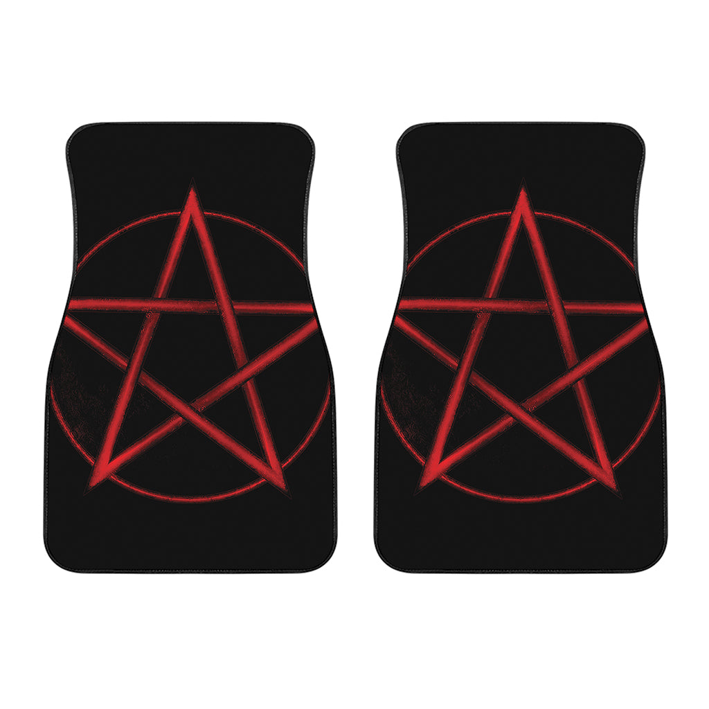 Red Pentagram Symbol Print Front Car Floor Mats