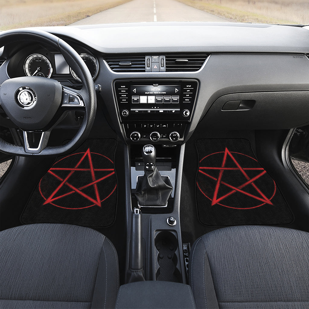 Red Pentagram Symbol Print Front Car Floor Mats