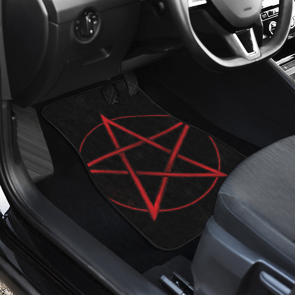 Red Pentagram Symbol Print Front Car Floor Mats