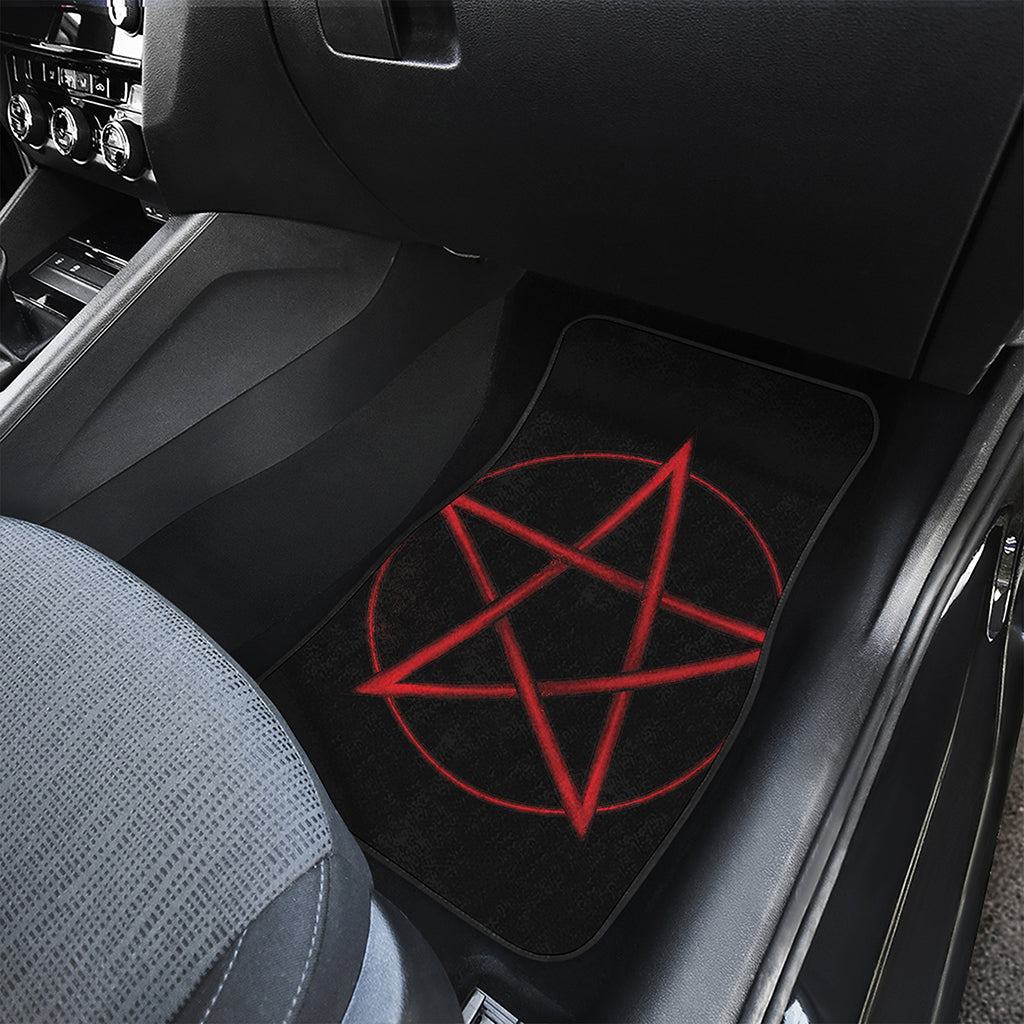 Red Pentagram Symbol Print Front Car Floor Mats