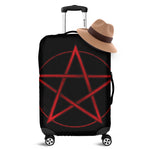 Red Pentagram Symbol Print Luggage Cover