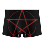 Red Pentagram Symbol Print Men's Boxer Briefs
