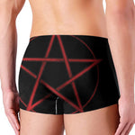 Red Pentagram Symbol Print Men's Boxer Briefs