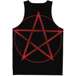 Red Pentagram Symbol Print Men's Tank Top