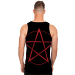 Red Pentagram Symbol Print Men's Tank Top