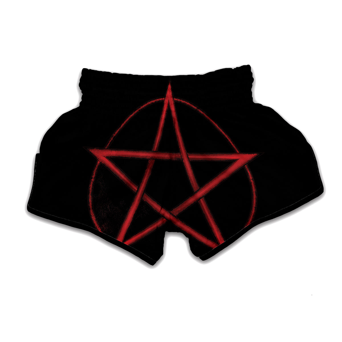 Red Pentagram Symbol Print Muay Thai Boxing Shorts