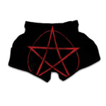 Red Pentagram Symbol Print Muay Thai Boxing Shorts