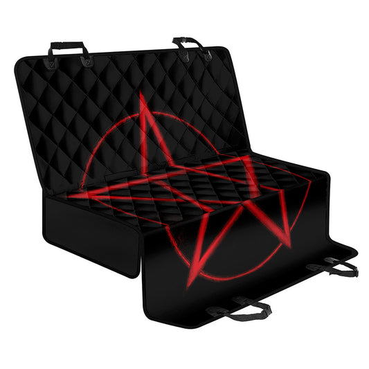 Red Pentagram Symbol Print Pet Car Back Seat Cover