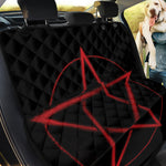 Red Pentagram Symbol Print Pet Car Back Seat Cover