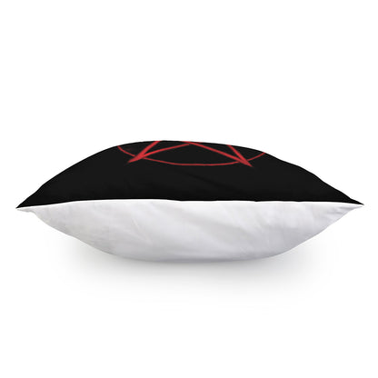 Red Pentagram Symbol Print Pillow Cover
