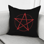 Red Pentagram Symbol Print Pillow Cover