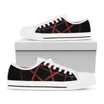 Red Pentagram Symbol Print White Low Top Shoes