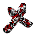 Red Peony Skull Pattern Print Muay Thai Shin Guard
