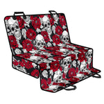 Red Peony Skull Pattern Print Pet Car Back Seat Cover