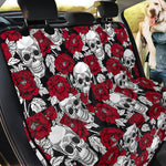 Red Peony Skull Pattern Print Pet Car Back Seat Cover