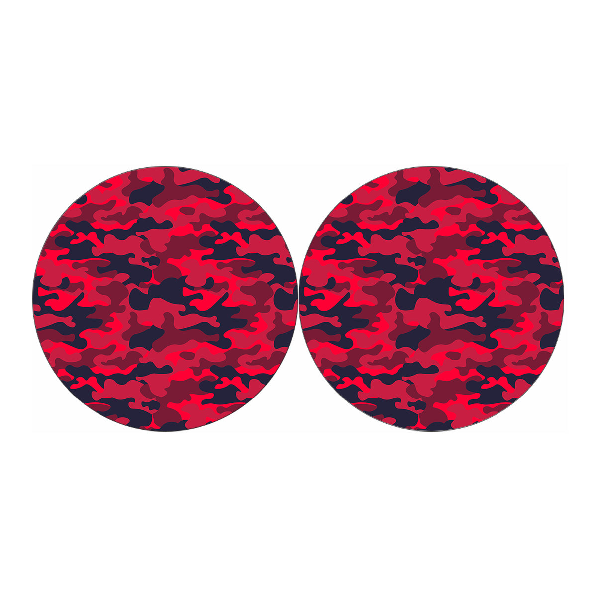 Red Pink And Black Camouflage Print Car Coasters