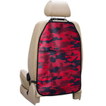 Red Pink And Black Camouflage Print Car Seat Organizers