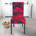 Red Pink And Black Camouflage Print Dining Chair Slipcover