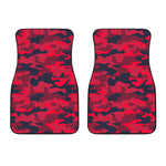 Red Pink And Black Camouflage Print Front Car Floor Mats