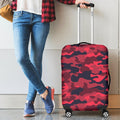 Red Pink And Black Camouflage Print Luggage Cover