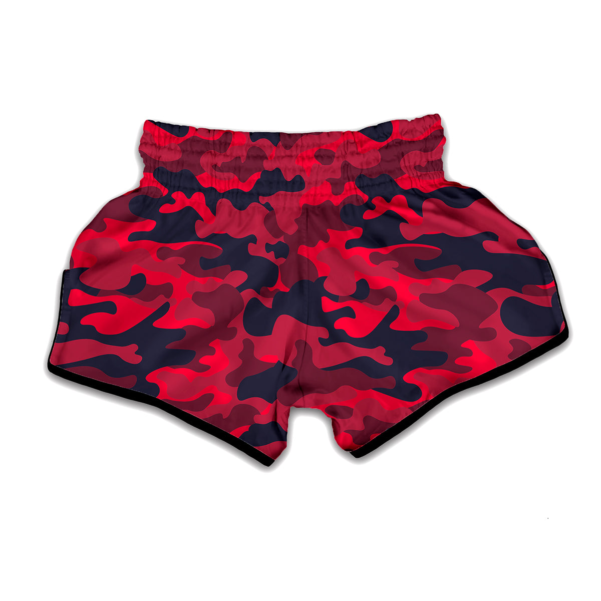 Red Pink And Black Camouflage Print Muay Thai Boxing Shorts