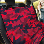 Red Pink And Black Camouflage Print Pet Car Back Seat Cover