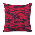 Red Pink And Black Camouflage Print Pillow Cover