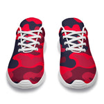 Red Pink And Black Camouflage Print Sport Shoes GearFrost