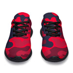 Red Pink And Black Camouflage Print Sport Shoes GearFrost