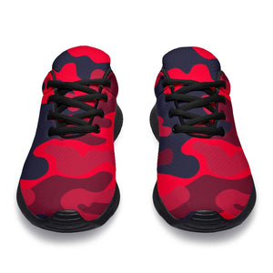 Red Pink And Black Camouflage Print Sport Shoes GearFrost